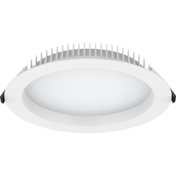 Baron Downlight 40w Commercial 3CCT CRI90 100 Deg 4570-5120lm IP54 Diecast Aluminium/PC