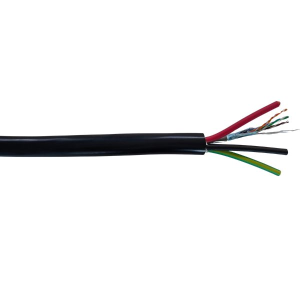Carnector Hybrid 6mm 3C (2C+E) Cu Flex XLPE + 4Pair 24AWG FTP Cat5e Black