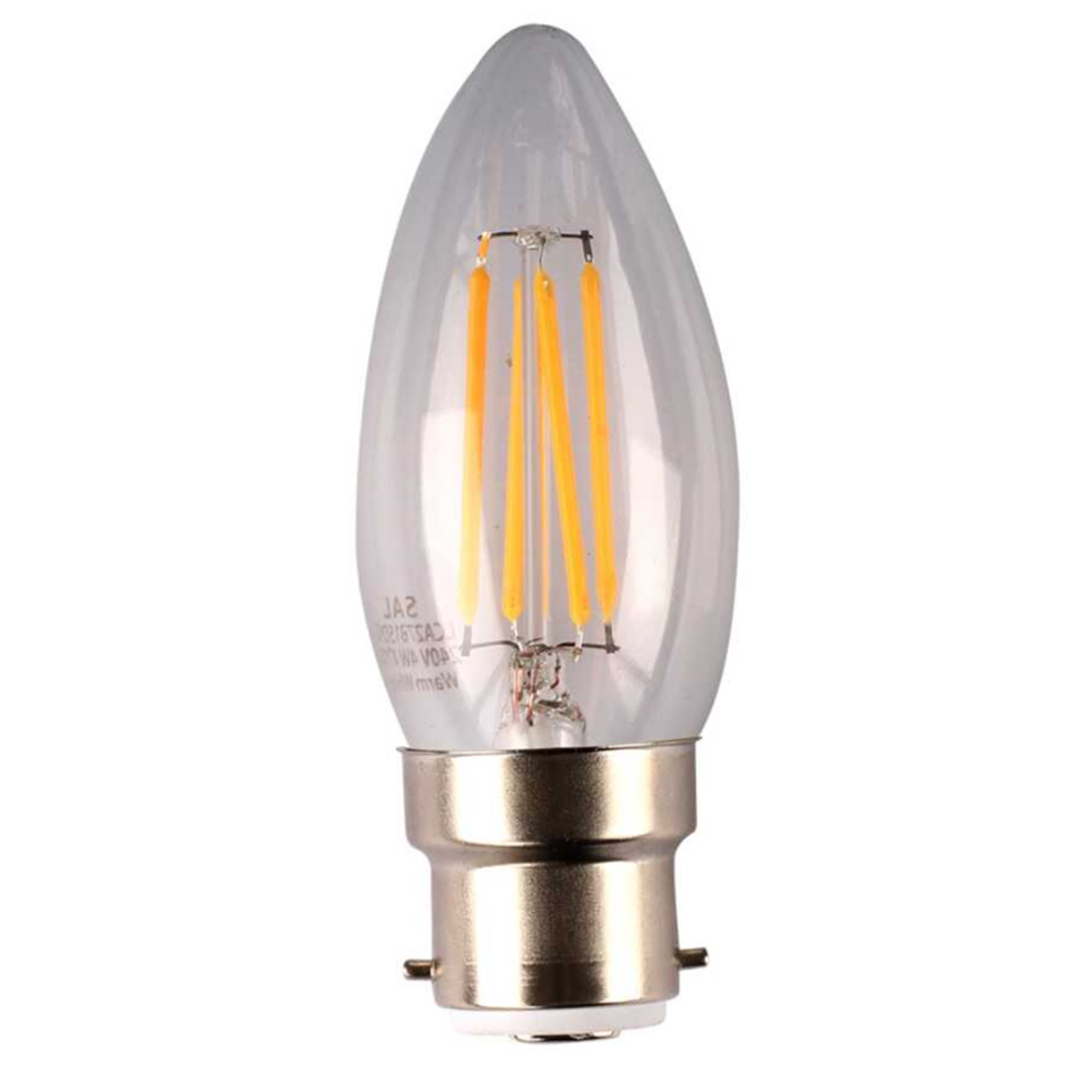 E27 4W LED FILAMENT CANDLE 3000K DIM CLEAR GLASS