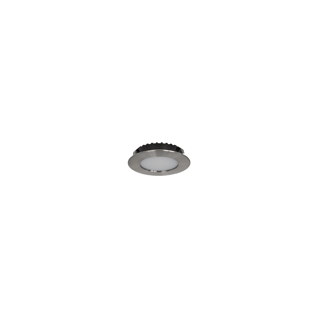 Cabinet Light 3w 4000k Fixed Recessed 12v AC/DC Round, Satin Chrome