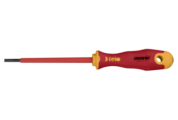 413 Ergonic Screwdriver Flat 3.5 x .8 x 100mm Insulated Hardened Tip