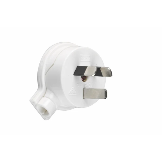 PLUG TOP 3 PIN 10A WHITE