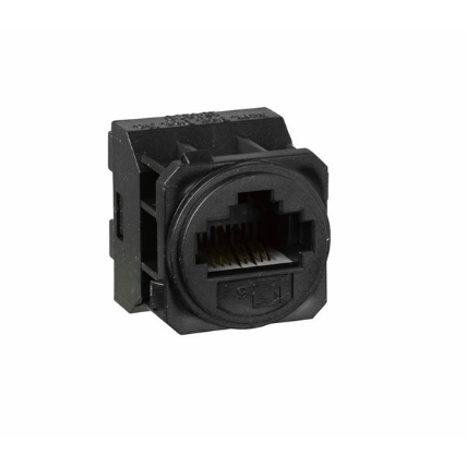 E-MEC CAT-6 RJ45 DATA-SOCKET BLACK