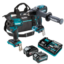 40Vmax XGT 2 Piece Combo Kit w. Brushless Impact Driver & Hammer Drill, 2.5/4.0Ah + Tool Bag