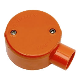 Circular Junction Box, 1 Way 20mm Orange