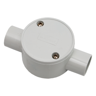 Circular Junction Box, 2 Way 20mm Grey Aus