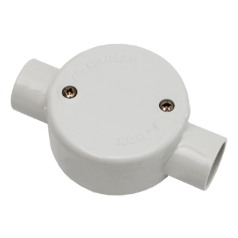Circular Junction Box, 2 Way 20mm Grey