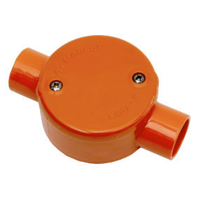 Circular Junction Box, 2 Way 25mm Orange
