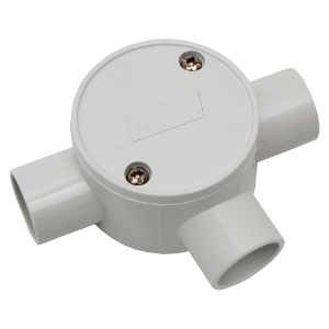 Circular Junction Box, 3 Way 20mm Grey Aus