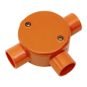Circular Junction Box, 3 Way 20mm Orange