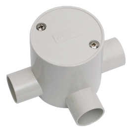 Circular Junction Box, Deep 3 Way 25mm Grey AUS