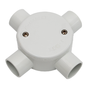 Circular Junction Box, 4 Way 20mm Grey