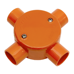 Circular Junction Box, 4 Way 20mm Orange