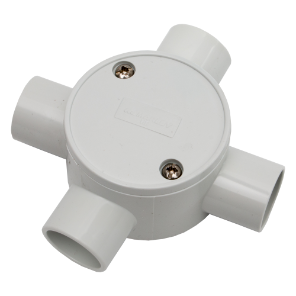 Circular Junction Box, 4 Way 25mm Grey Aus