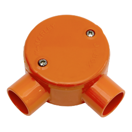 Circular Junction Box, Angled 20mm Orange