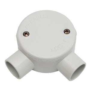 Circular Junction Box, Angled 25mm Grey
