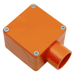 Square Junction Box, 1 Way 32mm Orange
