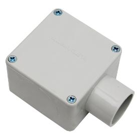 Square Junction Box, 1 Way 50mm Grey