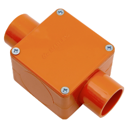 Square Junction Box, 2 Way 50mm Orange