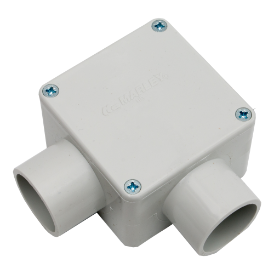 Square Junction Box, Angled 40mm Grey 252/40/2A