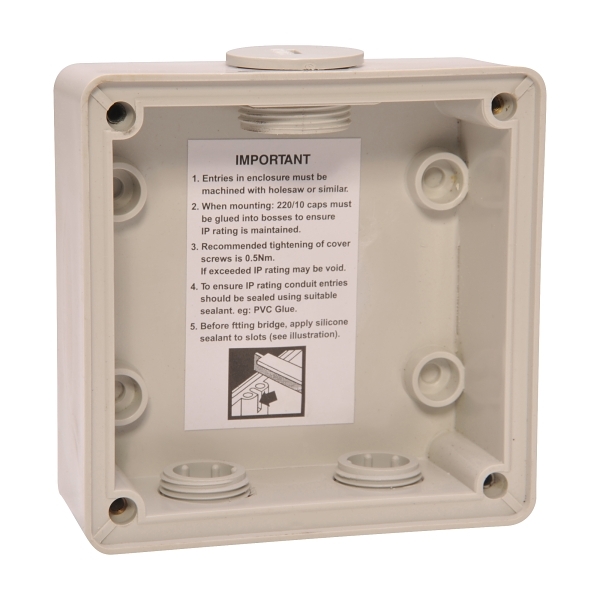 BACK BOX ONE GANG SHALLOW H101xW101xD38mm GREY