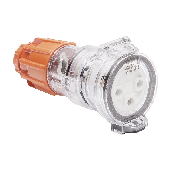 EXTENSION SOCKET 3 ROUND PINS 32A 250V AC EO