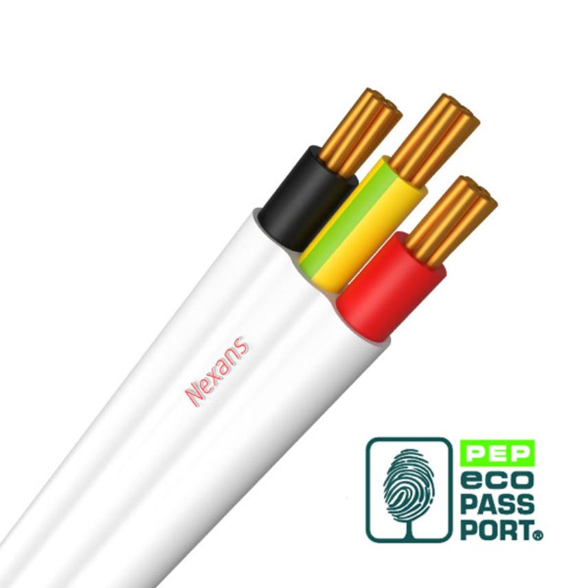 1mm 2CE Flat TPS (RD/BK/GN) White (100M)