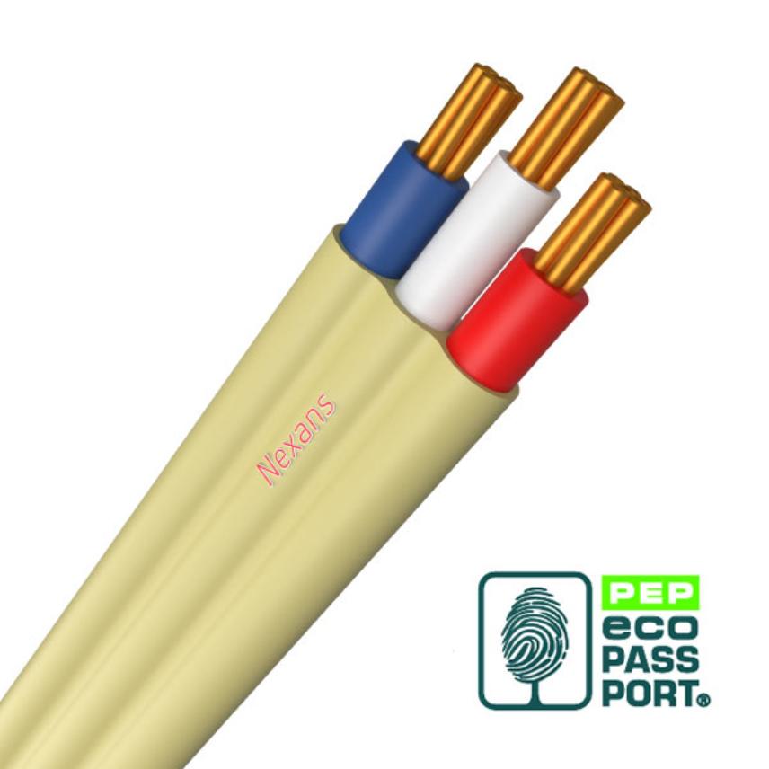 2.5mm 3C Flat TPS (RD/WH/BU) Yellow (100M)