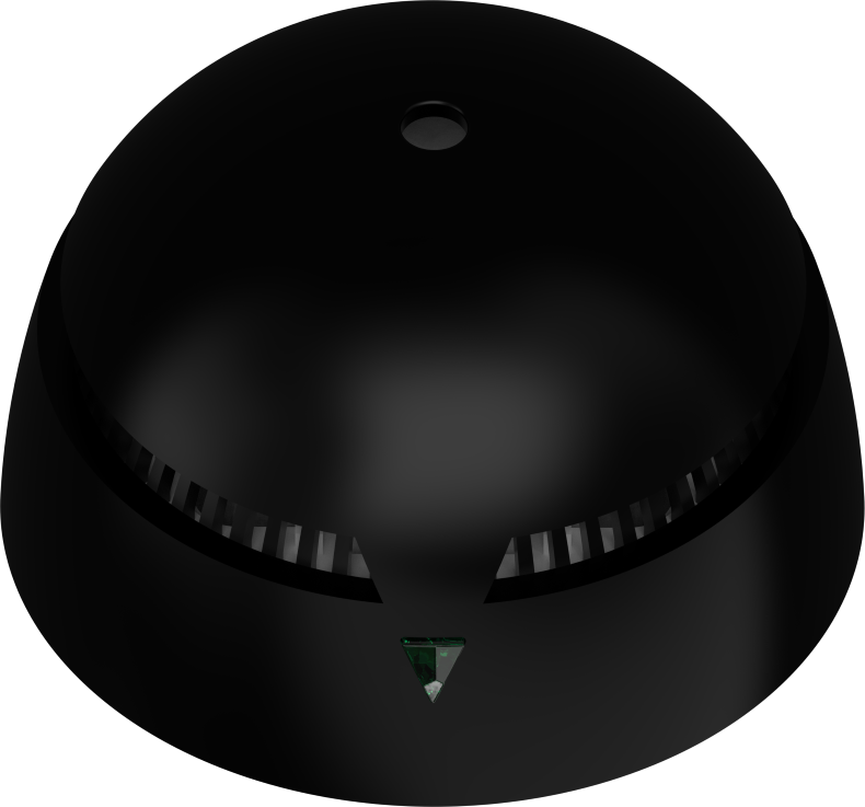 Interconnected 10-Year Battery Operated, Interconnected Mini Smoke Alarm in Black.