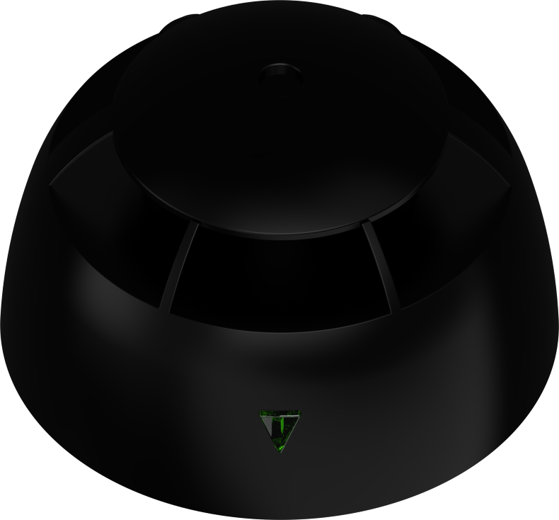 Interconnected 10-Year Battery Operated, Interconnected Mini Heat Alarm in Black.