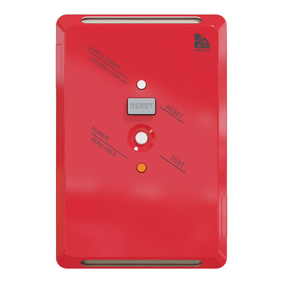 Medilec RCD Plate, 10mA Vertical / Horizontal - Red