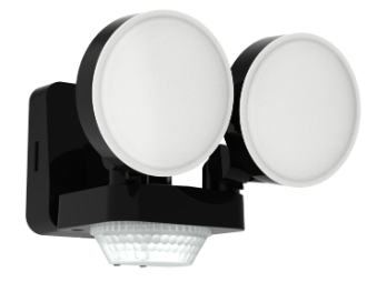 Decosense Twinspot PIR 2 x 8w 3000K IP55 Black