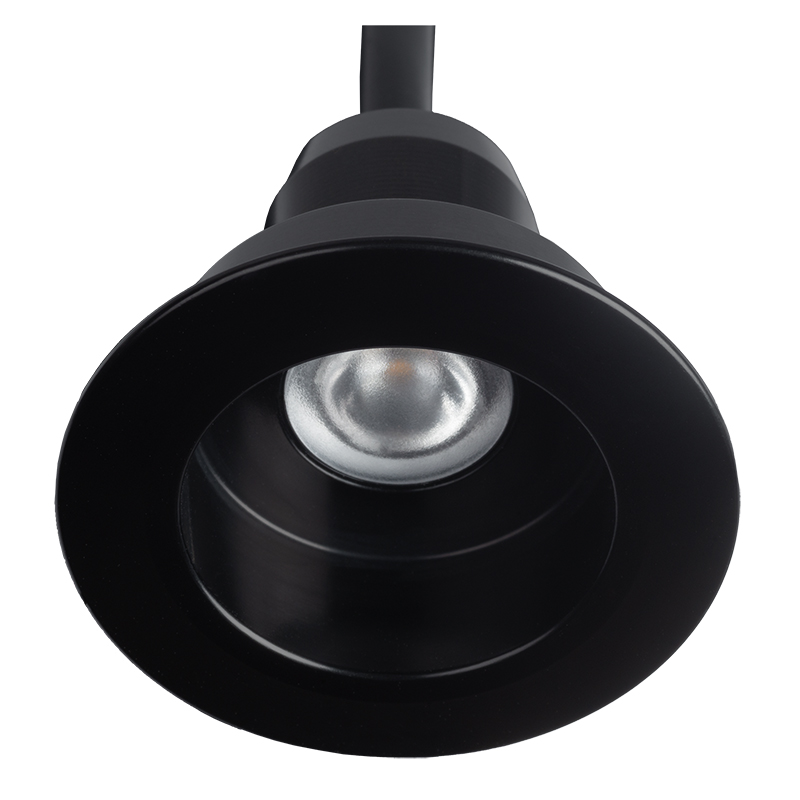 Mini Deep Fixed Spring-Mount 1w Blue LED IC-F 60 Deg IP67 Anodised Matt Black