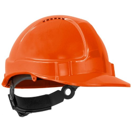 TUFF-NUT HARD HAT, SHORT PEAK, VENTED, 6-POINT RATCHET HARNESS - NEON ORANGE