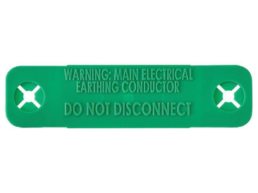 DARK GREEN EARTH TAG EARTHING CONDUCTOR DO NOT DISCONNECT